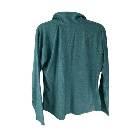 New Balance Women Long-Sleeve Athletic Quarter-Zip Pullover Shirt  L Teal Workou - Picture 2 of 7